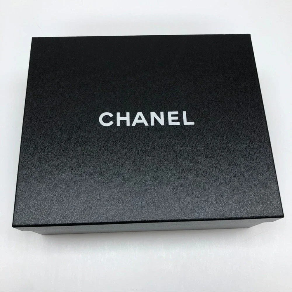 Authentic Chanel Gift Shoe Box Black Empty Storage Rectangle Medium 4.5x12x10